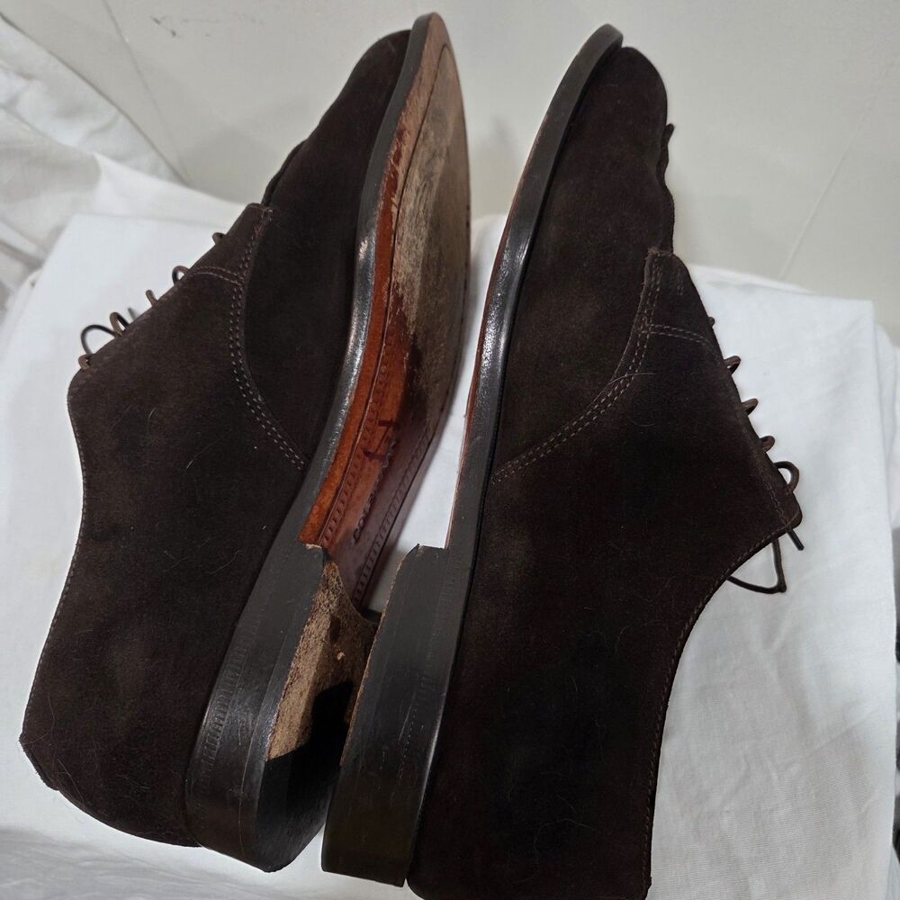 Cole Haan Made in USA Sz 9.5 D Dark Brown Suede Split Toe Derby Oxford Men Shoes - Picture 13 of 16